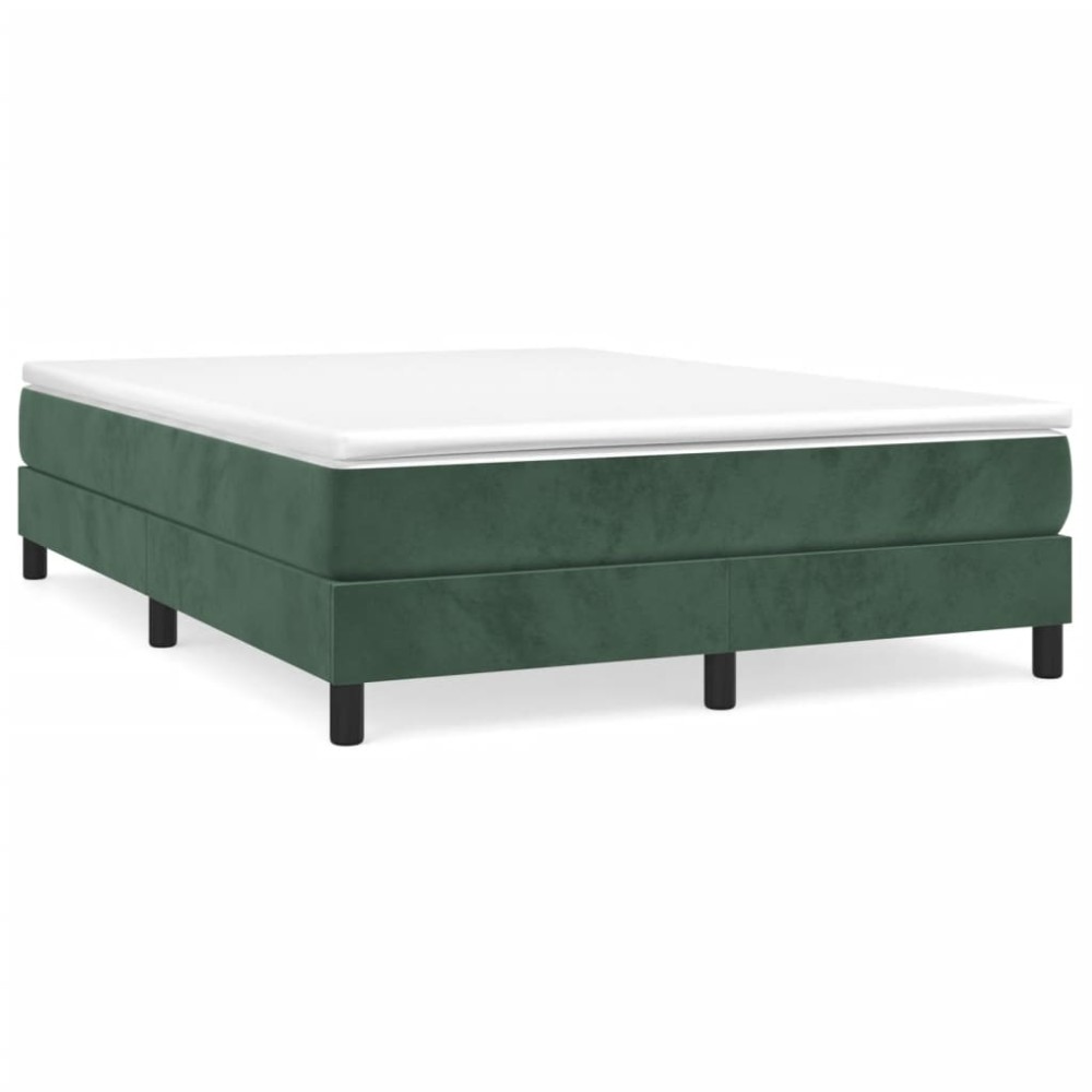 vidaXL Cadru de pat fără saltea, verde închis, 140x190 cm, catifea