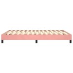 vidaXL Cadru de pat cu arcuri, roz, 140x190 cm, catifea