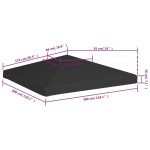 vidaXL Acoperiș de pavilion, negru, 3 x 3 m, 270 g/m² vidaXL Acoperiș de pavilion, negru, 3 x 3 m, 270 g/m²