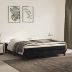vidaXL Cadru de pat fără saltea, negru, 160x200 cm, catifea vidaXL Cadru de pat fără saltea, negru, 160x200 cm, catifea
