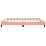 vidaXL Cadru de pat cu arcuri, roz, 200x200 cm, catifea