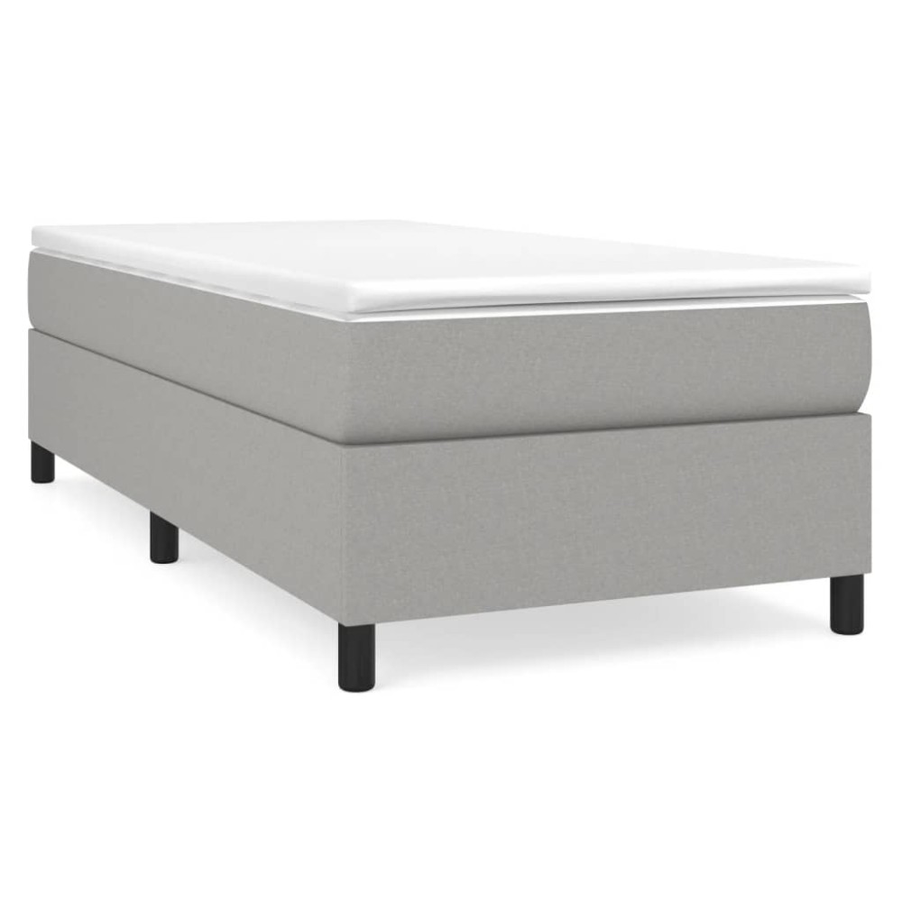 vidaXL Cadru de pat fără saltea, gri deschis, 90x190 cm, textil