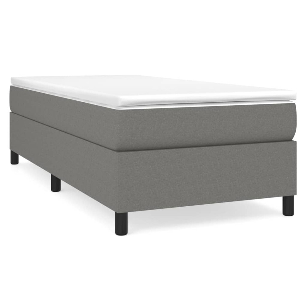 vidaXL Cadru de pat fără saltea, gri închis, 90x190 cm, textil