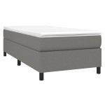 vidaXL Cadru de pat fără saltea, gri închis, 90x190 cm, textil vidaXL Cadru de pat fără saltea, gri închis, 90x190 cm, textil