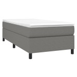 vidaXL Cadru de pat fără saltea, gri închis, 100x200 cm, textil