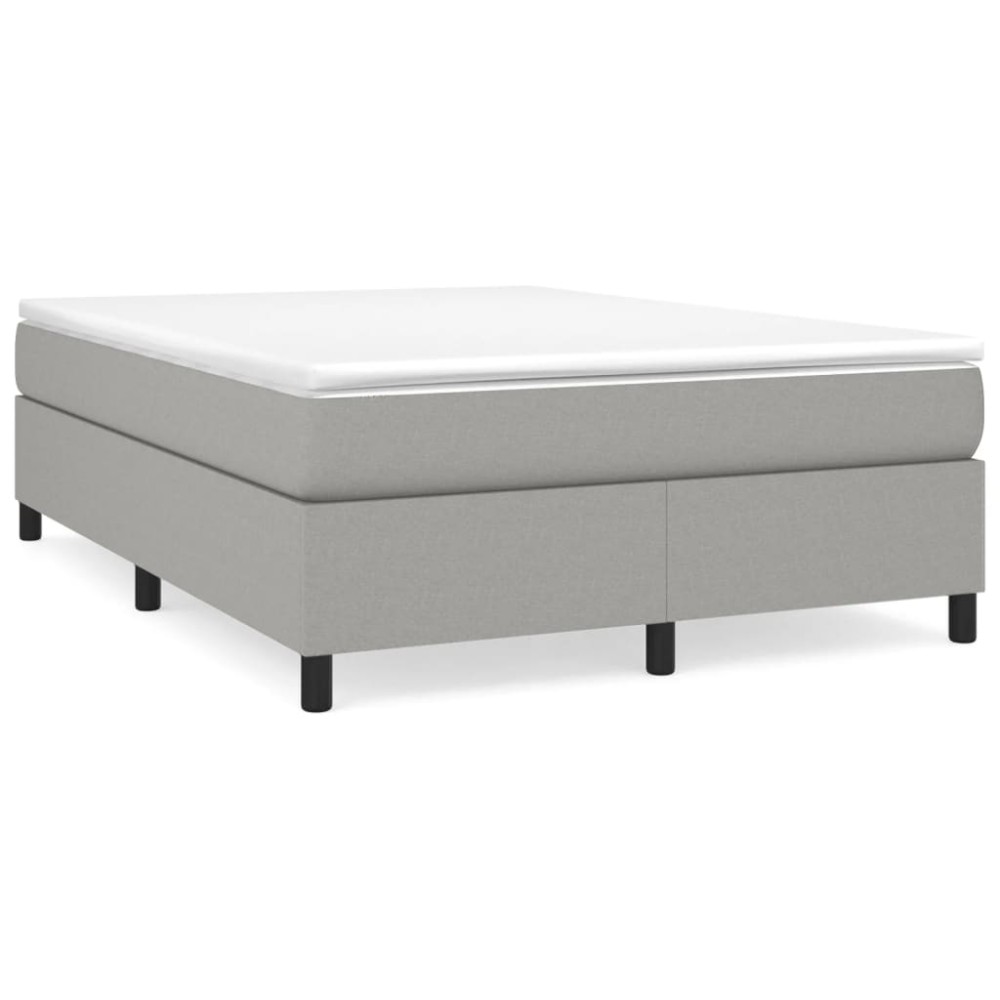 vidaXL Cadru de pat fără saltea, gri deschis, 140x190 cm, textil