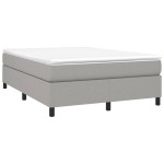 vidaXL Cadru de pat fără saltea, gri deschis, 140x190 cm, textil