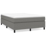 vidaXL Cadru de pat fără saltea, gri închis, 140x190 cm, textil