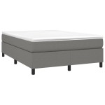 vidaXL Cadru de pat fără saltea, gri închis, 140x190 cm, textil