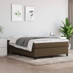 vidaXL Cadru de pat fără saltea, maro închis, 140x200 cm, textil vidaXL Cadru de pat fără saltea, maro închis, 140x200 cm, textil