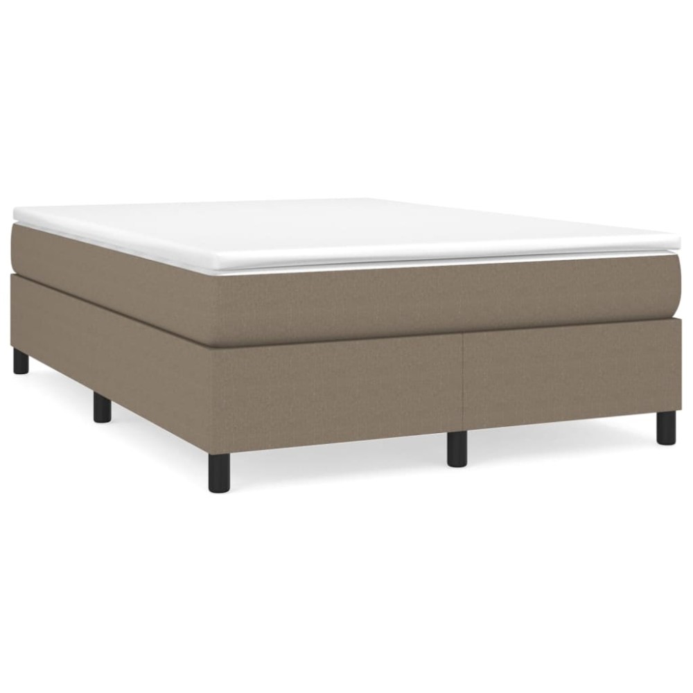 vidaXL Cadru de pat fără saltea, gri taupe, 140x190 cm, textil