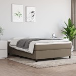 vidaXL Cadru de pat fără saltea, gri taupe, 140x200 cm, textil vidaXL Cadru de pat fără saltea, gri taupe, 140x200 cm, textil