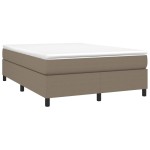 vidaXL Cadru de pat fără saltea, gri taupe, 140x200 cm, textil vidaXL Cadru de pat fără saltea, gri taupe, 140x200 cm, textil