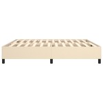 vidaXL Cadru de pat cu arcuri, crem, 200x200 cm, textil