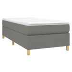 vidaXL Cadru de pat fără saltea, gri închis, 100x200 cm, textil