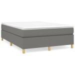 vidaXL Cadru de pat fără saltea, gri închis, 140x190 cm, textil