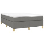 vidaXL Cadru de pat fără saltea, gri închis, 140x190 cm, textil