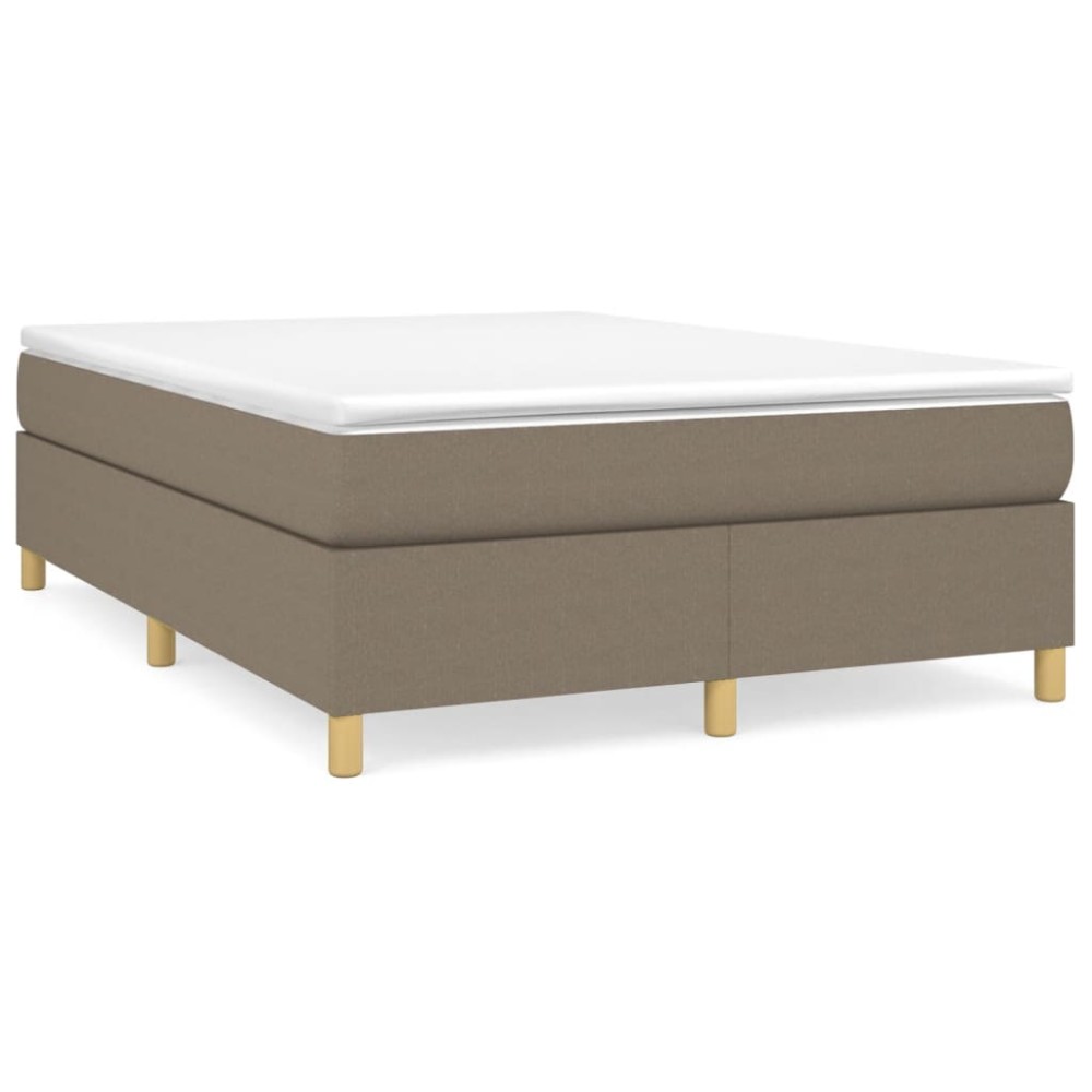 vidaXL Cadru de pat fără saltea, gri taupe, 140x190 cm, textil