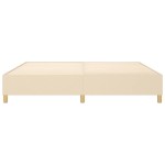 vidaXL Cadru de pat cu arcuri, crem, 200x200 cm, textil