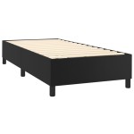 vidaXL Cadru de pat cu arcuri, negru, 90x190 cm, piele ecologică
