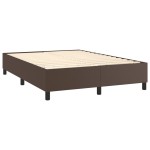 vidaXL Cadru de pat cu arcuri, maro, 140x190 cm, piele ecologică