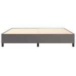 vidaXL Cadru de pat cu arcuri, gri, 200x200 cm, piele ecologică