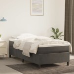 vidaXL Cadru de pat fără saltea, gri închis, 80x200 cm, catifea vidaXL Cadru de pat fără saltea, gri închis, 80x200 cm, catifea