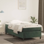 vidaXL Cadru de pat fără saltea, verde închis, 90x190 cm, catifea vidaXL Cadru de pat fără saltea, verde închis, 90x190 cm, catifea