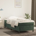 vidaXL Cadru de pat fără saltea, verde închis, 90x200 cm, catifea vidaXL Cadru de pat fără saltea, verde închis, 90x200 cm, catifea