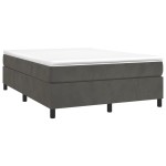vidaXL Cadru de pat fără saltea, gri închis, 140x190 cm, catifea