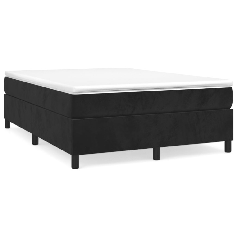 vidaXL Cadru de pat fără saltea, negru, 140x190 cm, catifea