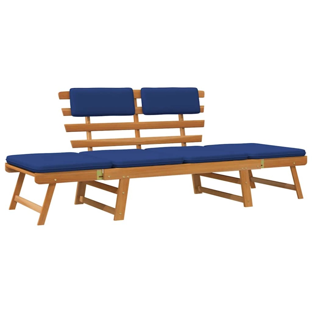vidaXL Bancă de grădină cu perne 2-în-1, 190 cm, lemn masiv acacia