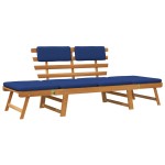 vidaXL Bancă de grădină cu perne 2-în-1, 190 cm, lemn masiv acacia