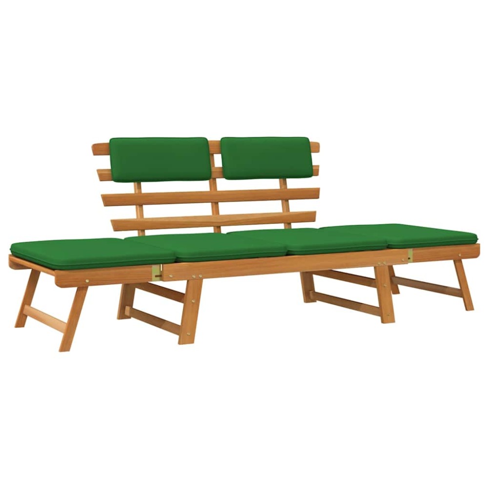 vidaXL Bancă de grădină cu perne 2-în-1, 190 cm, lemn masiv acacia
