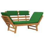 vidaXL Bancă de grădină cu perne 2-în-1, 190 cm, lemn masiv acacia