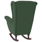 vidaXL Scaun balansoar picioare din lemn/taburet verde închis catifea vidaXL Scaun balansoar picioare din lemn/taburet verde închis catifea