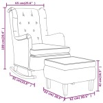 vidaXL Fotoliu balansoar cu taburet, gri deschis, material textil