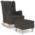 vidaXL Fotoliu balansoar cu taburet, gri închis, material textil vidaXL Fotoliu balansoar cu taburet, gri închis, material textil