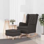 vidaXL Fotoliu balansoar cu taburet, gri închis, material textil vidaXL Fotoliu balansoar cu taburet, gri închis, material textil