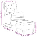 vidaXL Fotoliu balansoar cu taburet, crem, material textil vidaXL Fotoliu balansoar cu taburet, crem, material textil