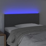 vidaXL Tăblie de pat cu LED, gri închis, 80x5x78/88 cm, textil