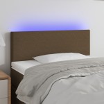 vidaXL Tăblie de pat cu LED, maro închis, 90x5x78/88 cm, textil vidaXL Tăblie de pat cu LED, maro închis, 90x5x78/88 cm, textil