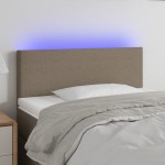 vidaXL Tăblie de pat cu LED, gri taupe, 90x5x78/88 cm, textil