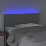 vidaXL Tăblie de pat cu LED, gri deschis, 100x5x78/88 cm, textil
