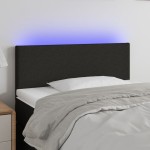 vidaXL Tăblie de pat cu LED, negru, 100x5x78/88 cm, textil vidaXL Tăblie de pat cu LED, negru, 100x5x78/88 cm, textil
