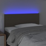 vidaXL Tăblie de pat cu LED, gri taupe, 100x5x78/88 cm, textil vidaXL Tăblie de pat cu LED, gri taupe, 100x5x78/88 cm, textil