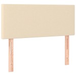 vidaXL Tăblie de pat cu LED, crem, 100x5x78/88 cm, textil