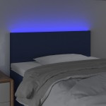 vidaXL Tăblie de pat cu LED, albastru, 100x5x78/88 cm, textil vidaXL Tăblie de pat cu LED, albastru, 100x5x78/88 cm, textil