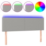vidaXL Tăblie de pat cu LED, gri deschis, 144x5x78/88 cm, textil