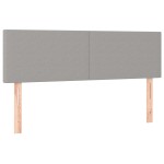 vidaXL Tăblie de pat cu LED, gri deschis, 144x5x78/88 cm, textil